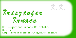 krisztofer krnacs business card