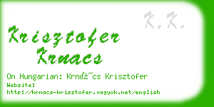 krisztofer krnacs business card